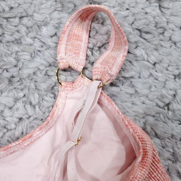 READ Aerie Seamless Ring Longline Bralette Beach Peach Pink Stretch Size Small - Picture 9 of 11